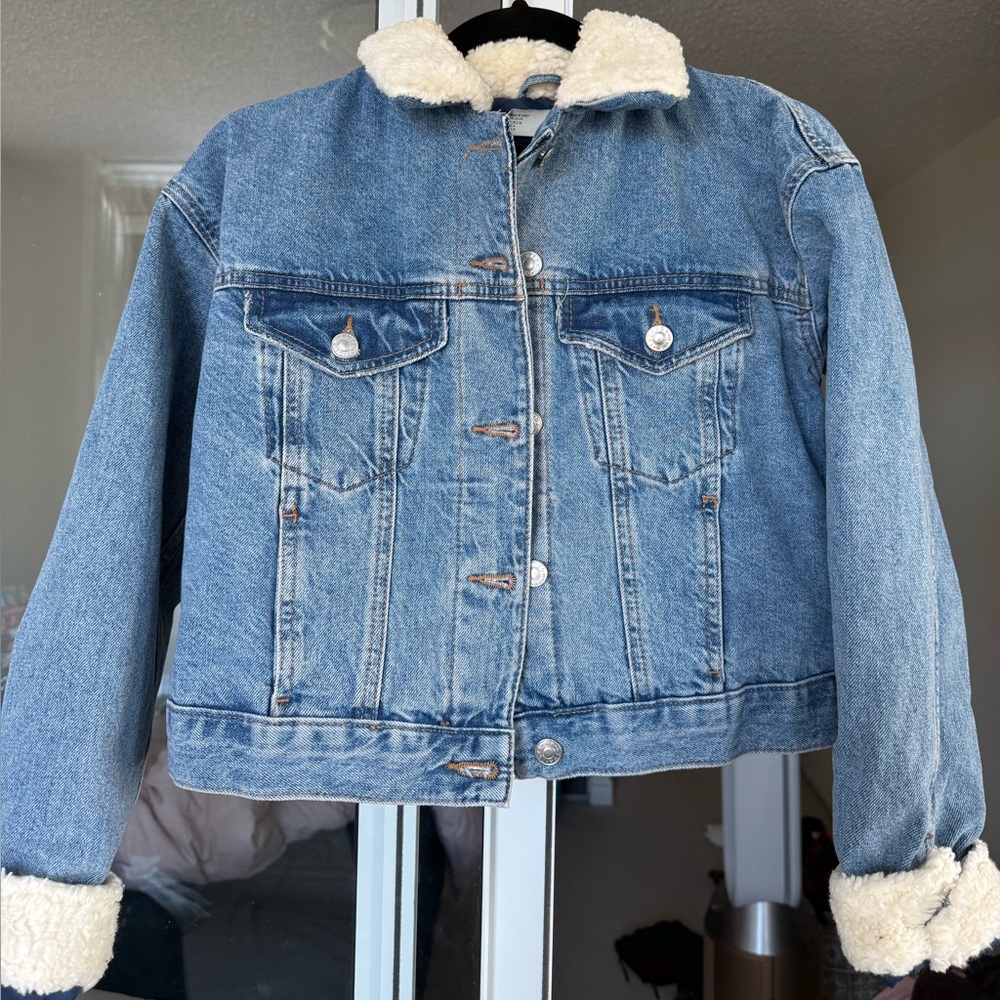Topshop MOTO Denim Quilted Jacket